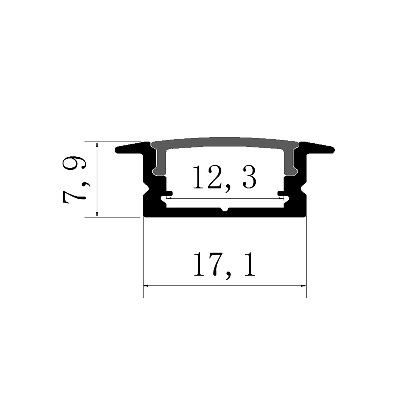 線條燈硬光條外殼鋁槽1708帶邊