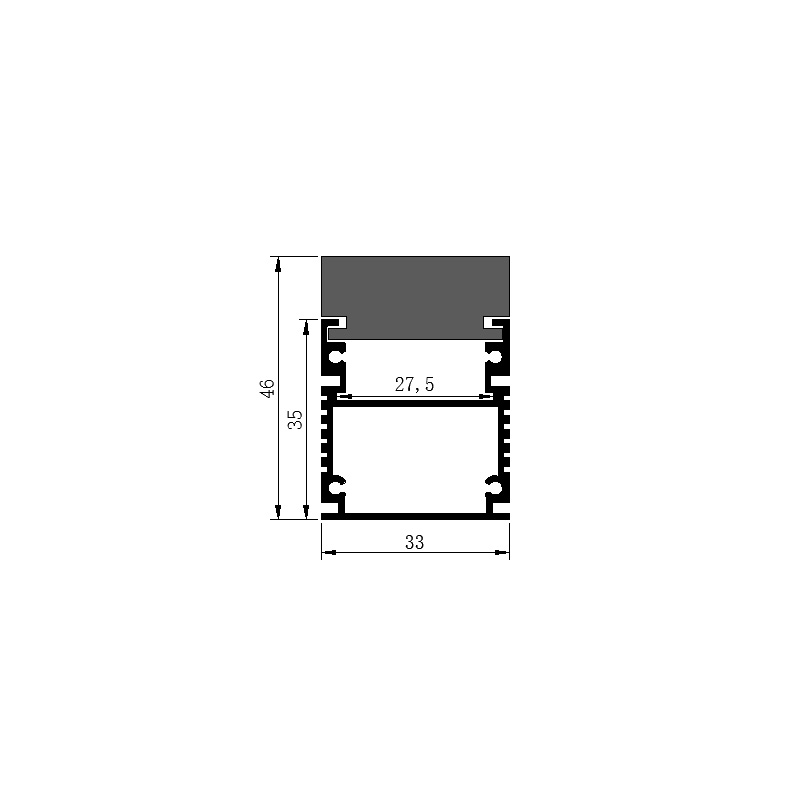 線條燈硬光條外殼鋁槽黑色3335