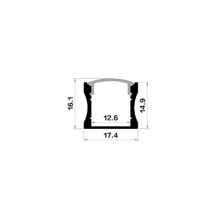 1815配PC罩 內(nèi)空高 無光斑 PCB12寬 貼底線條燈硬燈條鋁槽外殼套件